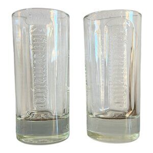 Jägermeister Etched Tall Glasses With Deer & Cross Bottom Design - Set Of 2